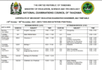 Ratiba ya Mtihani kidato cha nne 2021 - Form Four CSEE Exam time table