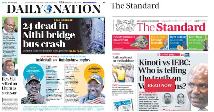 Kenyan Newspapers Review For July 25