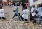 Drama as lady catches boyfriend proposing to another lady at mall (Video)