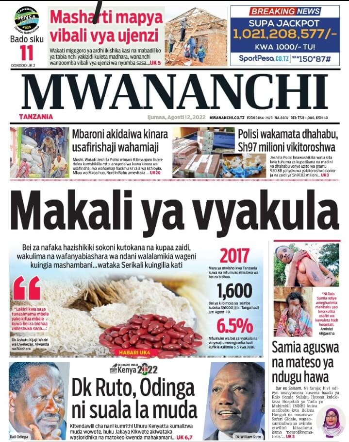 Magazeti ya leo August 12 – Habari kubwa katika Magazeti ya leo