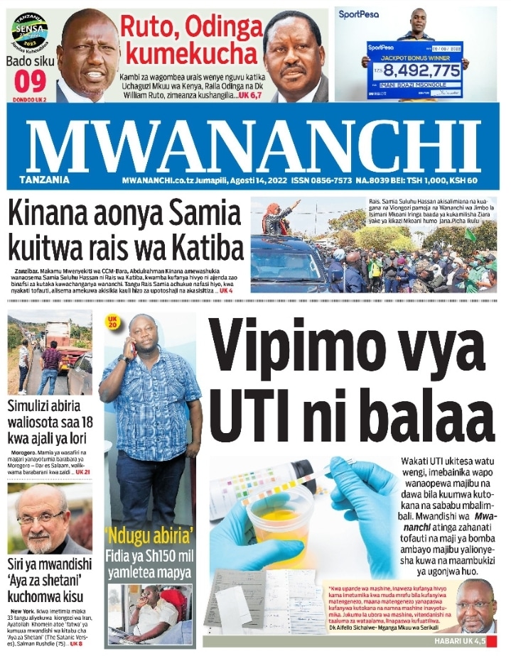 Magazeti ya leo August 13 – Habari kubwa katika Magazeti ya leo