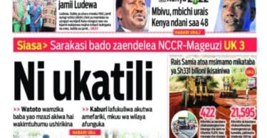 Magazeti ya leo August 15 – Habari kubwa katika Magazeti ya leo