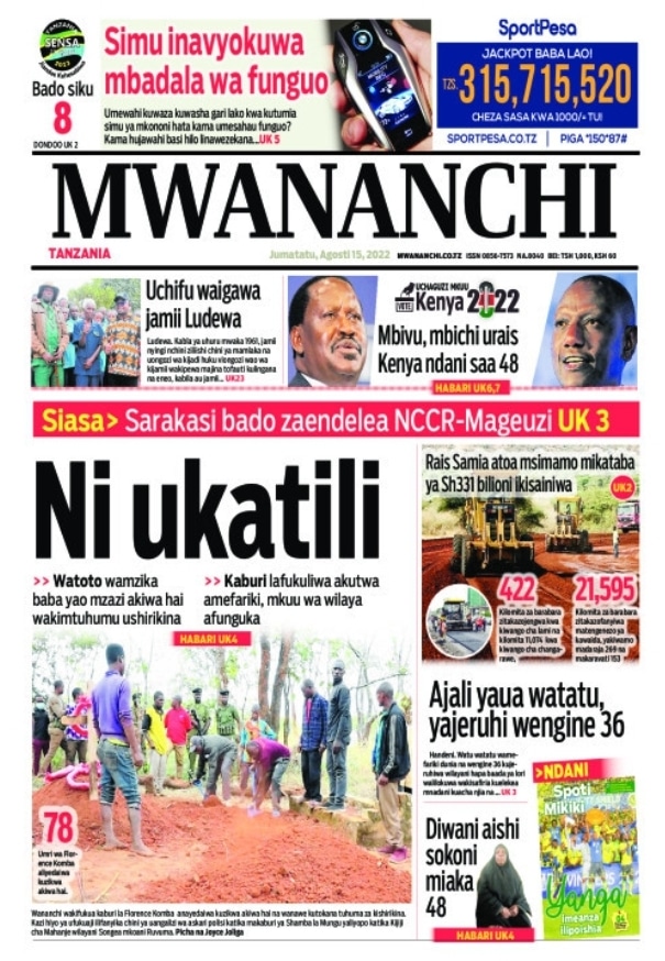 Magazeti ya leo August 15 – Habari kubwa katika Magazeti ya leo