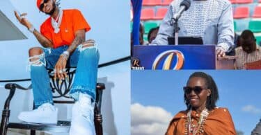 Former Kenyan Prime Minister Raila Odinga and Martha Karua passionately dance with Diamond Platnumz at Kasarani During Last Rally