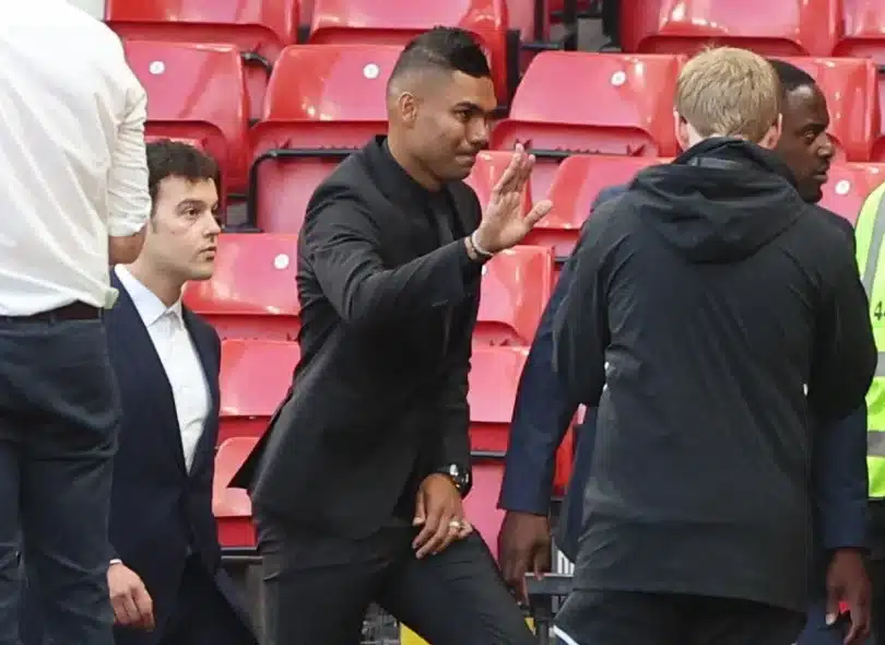 Watch Casemiro Arrive at Old Trafford Ahead of the Game Against Liverpool