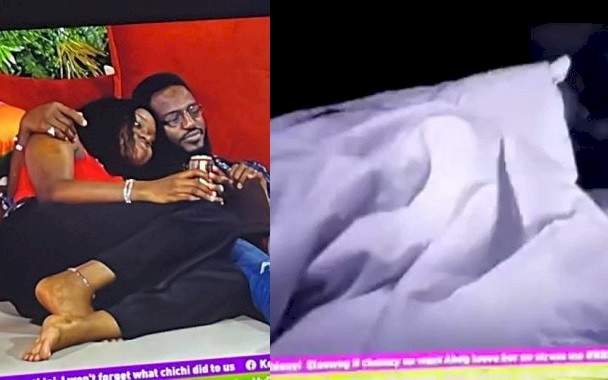 BBNaija: Daniella and Khalid get intimate under the sheet (Video)