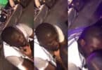 Peter Okoye locks lips with a female fan while performing (video)