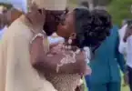 Trending video of Ghanaian couple kissing passionately at their wedding ceremony (Video)