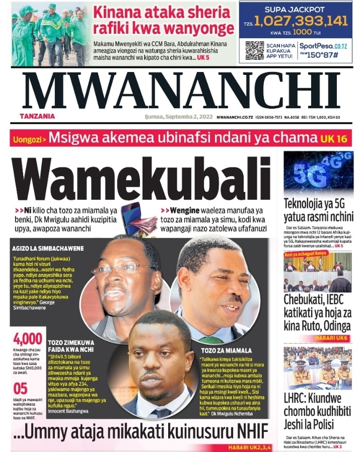 Magazeti ya leo september 2 – Habari kubwa katika Magazeti ya leo