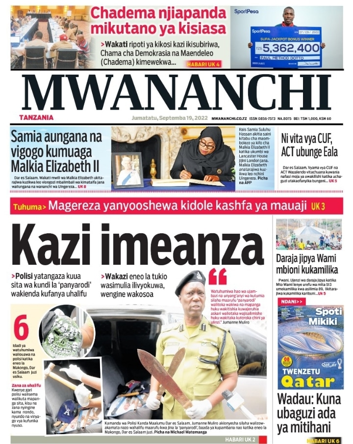 Magazeti ya leo september 19 – Habari kubwa katika Magazeti ya leo