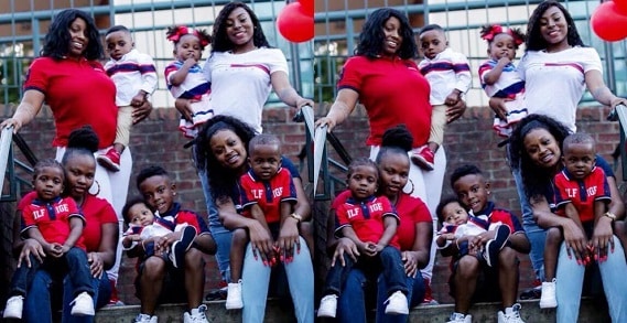 Four Babymamas impregnated by the same guy pose for a photograph