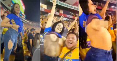 Crazy Scenes in Mexico after fan flashes her Boobies in Bizarre celebration