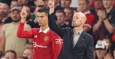 Cristiano Ronaldo returns to first-team training at Carrington following talks with Erik ten Hag