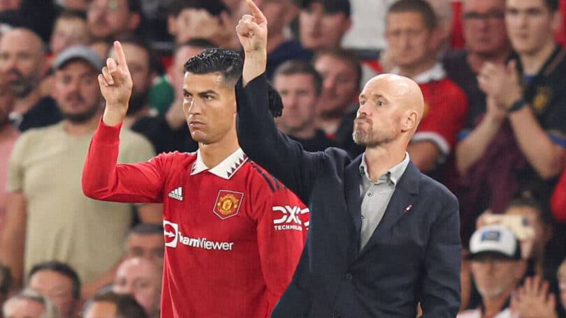 Cristiano Ronaldo returns to first-team training at Carrington following talks with Erik ten Hag