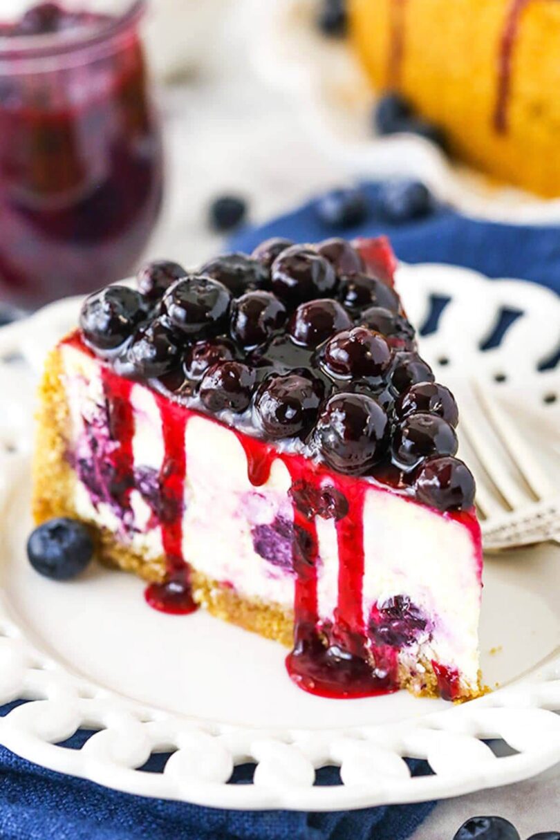 Baked Almond, Banana & Blueberry Cheesecake Recipe