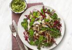 Chicken, broccoli & beetroot salad with avocado pesto Recipe