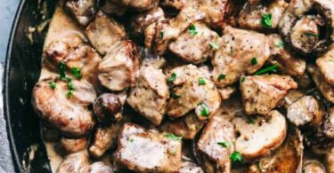 Garlicky Steak & Mushroom Bites Recipe