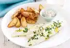 Healthy fish & chips with tartare sauce Recipe