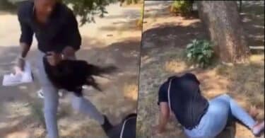 Man publicly embarrasses girlfriend after reportedly catching her cheating (Video)