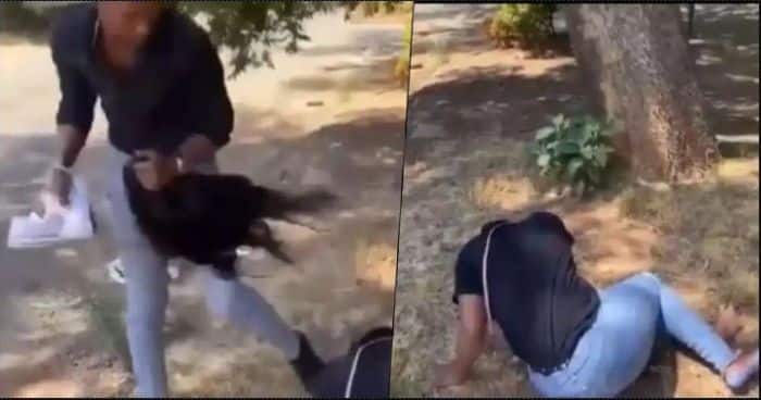 Man publicly embarrasses girlfriend after reportedly catching her cheating (Video)