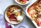 Apple, cream & spiced rye crumble pots Recipe