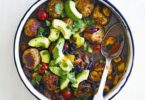 Spicy meatballs with chilli black beans