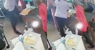 Moment Nurse slapped male doctor and he retaliated with two slaps (video)