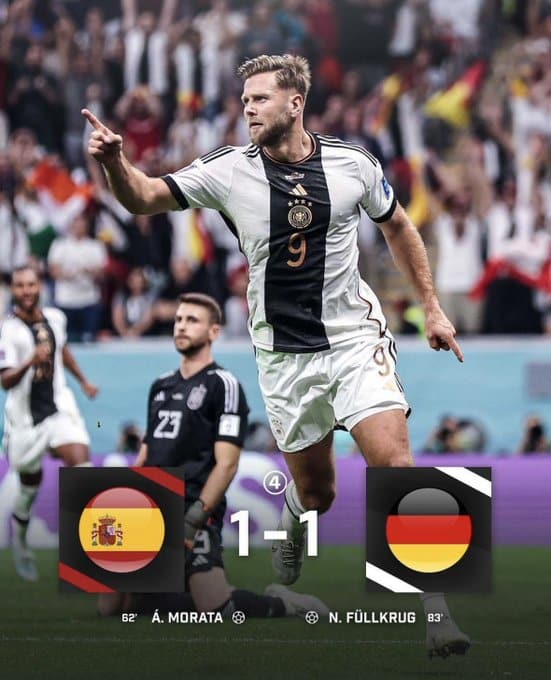 VIDEO: Germany 1-1 Spain World Cup 2022