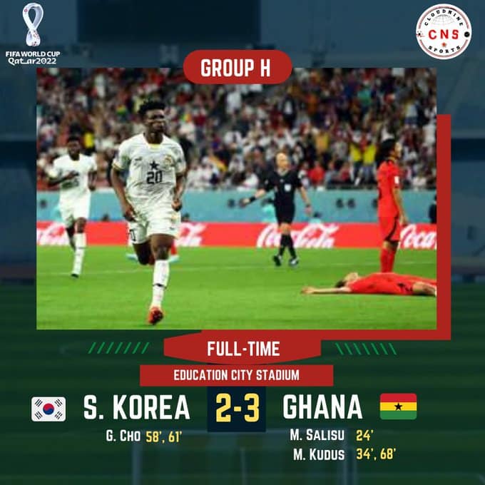 HIGHLIGHTS: South Korea 2-3 Ghana World Cup 2022