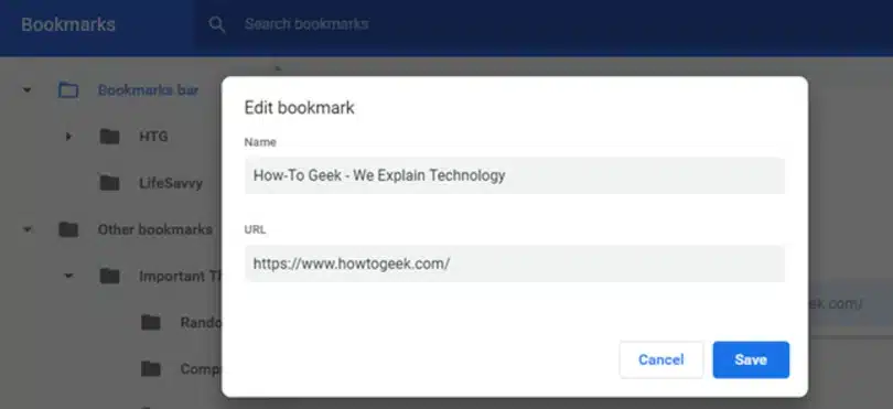 Create, view & edit bookmarks