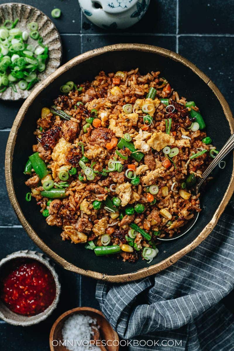 Garlic Fried Rice With Crisp Pork Recipe