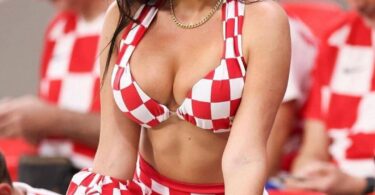 Miss Croatia Ivana Knoll wears BRA to Qatar Stadium - Qatar fans were taking photos