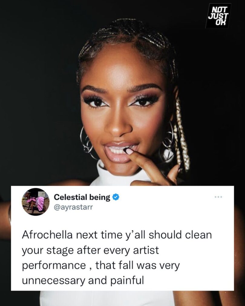 Ayra Starr Calls Out Afrochella After Falling on Stage During Her Performance