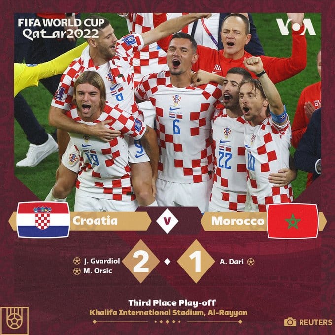 HIGHLIGHTS: Croatia 2-1 Morocco World Cup 2022