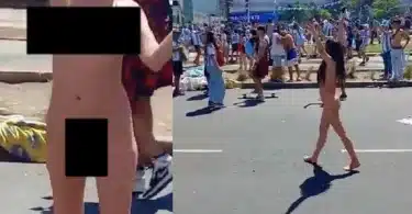 Argentina fan strips n*ked on very spot where Diego Maradona promised to go nude