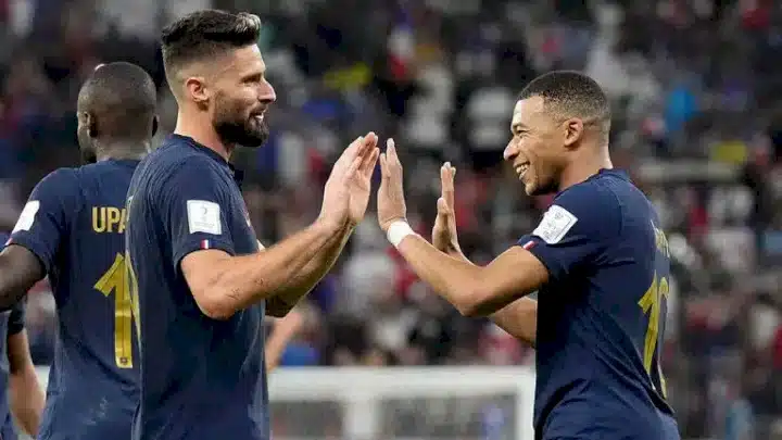 Giroud and Mbappe make history as France knocks out Poland from World Cup