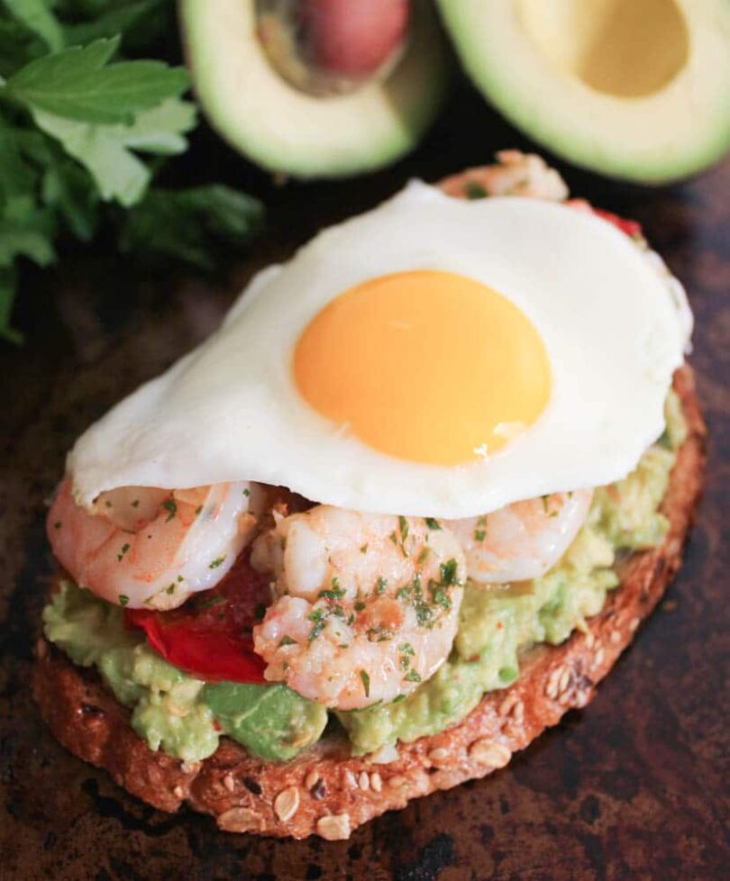 Prawn & egg on toast Recipe