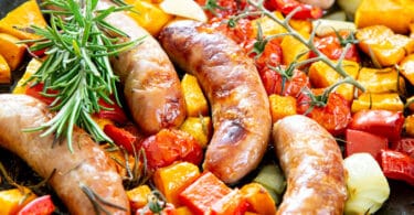 Easy sausage traybake Recipe