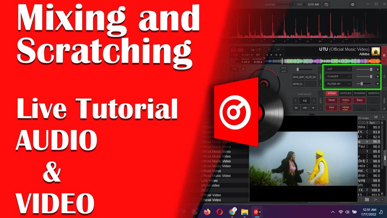 VIDEO Virtual DJ Mixing and Scratching Techniques Audio and Video Live