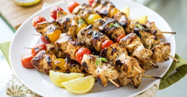 Chicken & lemon skewers Recipe