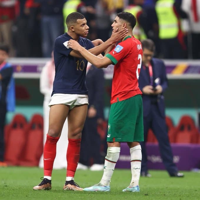 Mbappe tells Hakimi: You made history at the World Cup