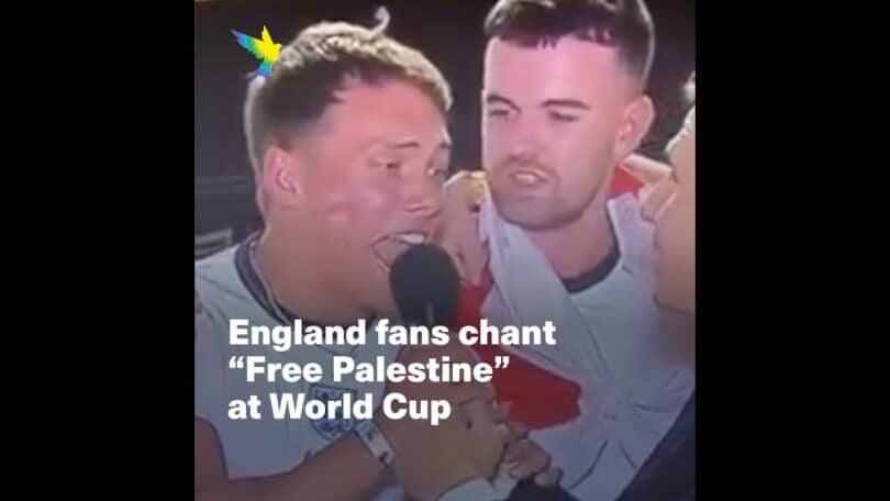 England fan yells 'Free Palestine!' on Israeli live TV, reporter is dumbfounded