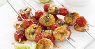 Fiery prawn & pepper skewers Recipe