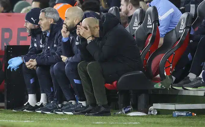 More foul throws than shots on target Man City crash out of Carabao Cup to Southampton 