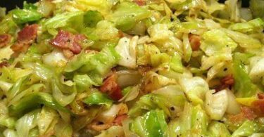 Cabbage with bacon & onions