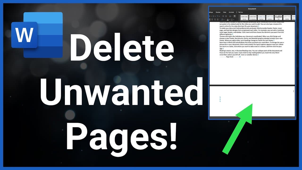 how to delete a whole page in word doc