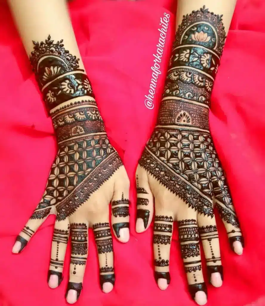 32 Captivating Henna Designs : Geometric Elegance 1 - Fab Mood | Wedding  Colours, Wedding Themes, Wedding colour palettes