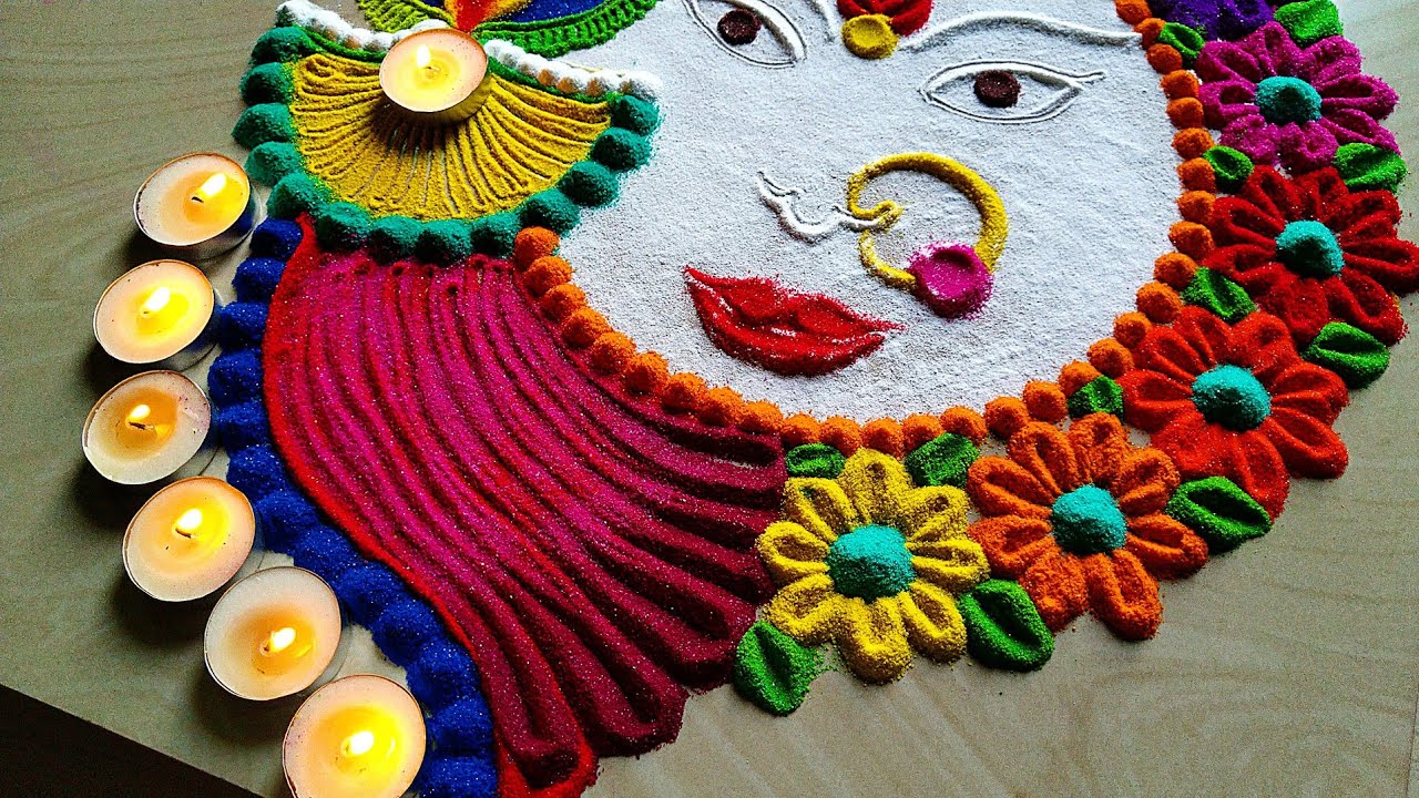 Simple Navratri Diwali Rangoli Dussehra Maa Durga Sand Art Unique My Xxx Hot Girl 7418