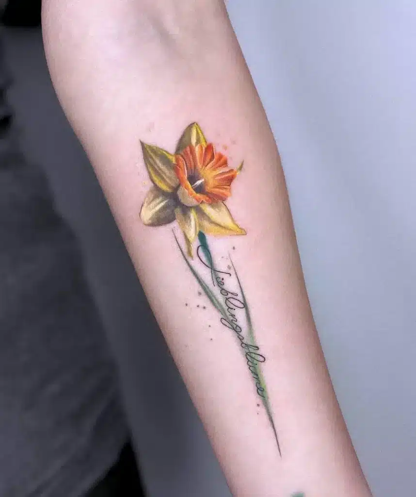 68 Relaxing Designs Of Daffodil Tattoos Currently On The Radar