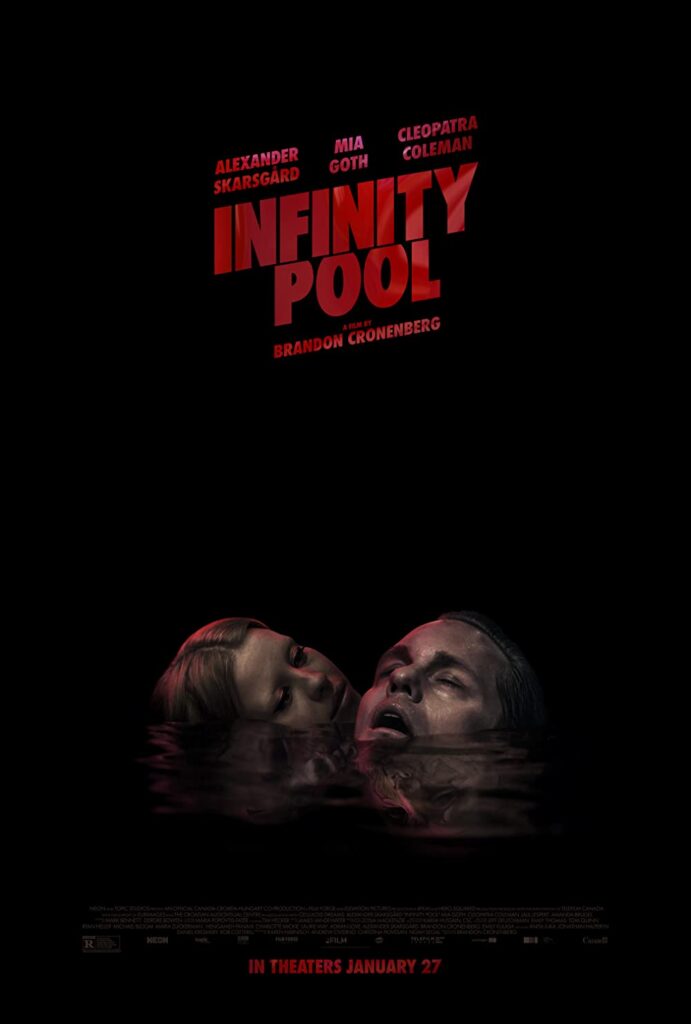 How to watch 'Infinity Pool': Stream the new horror film starring Mia Goth and Alexander Skarsgård